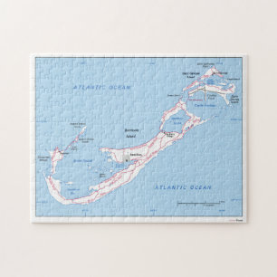 Vintage Karte Bermuda (1976) Puzzle