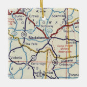 Vintage Karte Blackstone VA Keramikornament (Vorderseite)