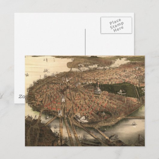 Vintage Karte Bostons (1877) (Vorne/Hinten)