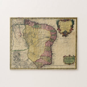 Vintage Karte Brasiliens (1719) Puzzle
