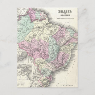 Vintage Karte Brasiliens (1855)