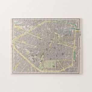 Vintage Karte Brüssel Belgien (1901) Puzzle