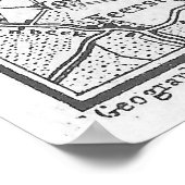 Vintage Karte Brüssel Belgien (1905) Poster (Ecke)