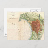 Vintage Karte Burlington Vermont (1872) (Vorne/Hinten)