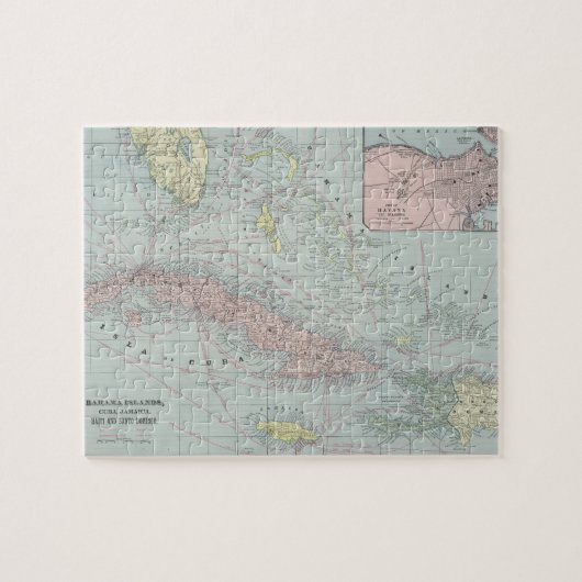 Vintage Karte Caribbean (1901) Puzzle (Horizontal)