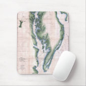 Vintage Karte Chesapeake Bay und Delaware Bay Mousepad (Mit Mouse)