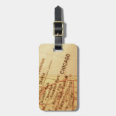 Vintage Karte CHICAGOS Gepäckanhänger (Vorderseite vertikal)