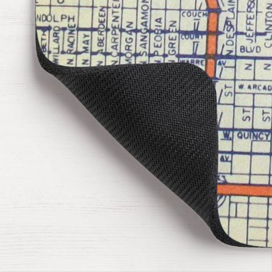 Vintage Karte Chicagos, IL Mousepad (Ecke)