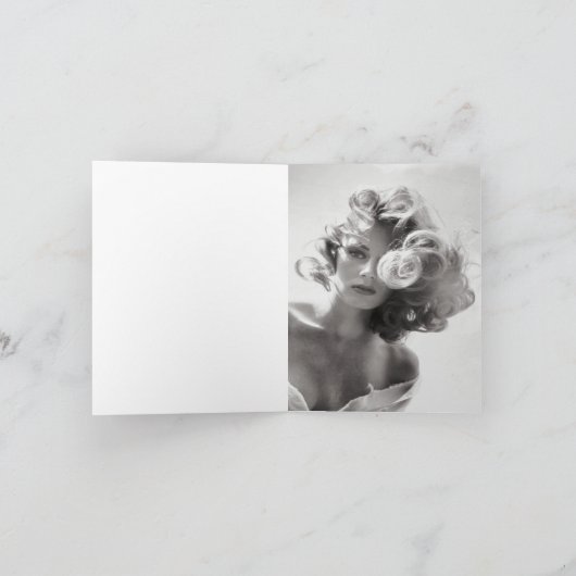 Vintage Karte "Dame Draped in Silk" (Innenseite)