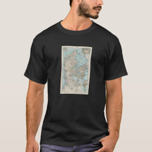 Vintage Karte Dänemark 1900 T-Shirt