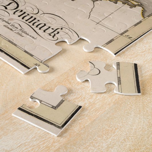Vintage Karte Dänemarks (1815) Puzzle (Seite)