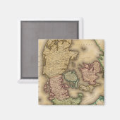 Vintage Karte Dänemarks (1831) Magnet (Vorderseite/Rückseite)