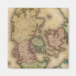 Vintage Karte Dänemarks (1831) Magnet