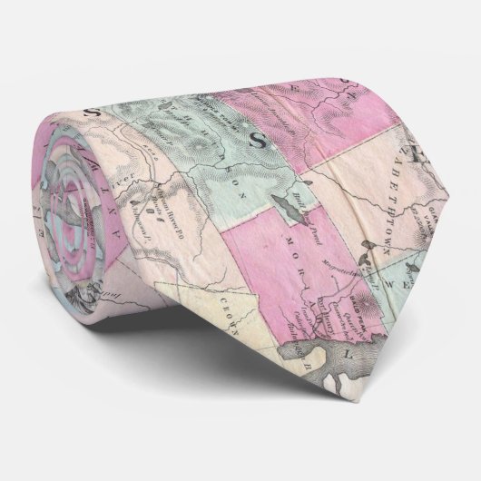 Vintage Karte der Adirondack Berge (1867) Krawatte (Gerollt)