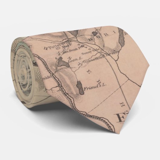 Vintage Karte der Adirondack Berge (1879) Krawatte (Gerollt)