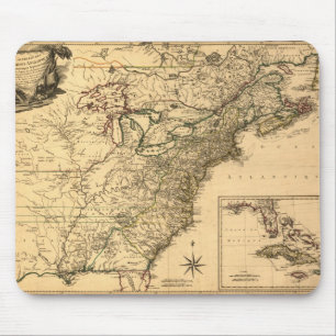 Vintage-Karte der amerikanischen Kolonien von 1777 Mousepad