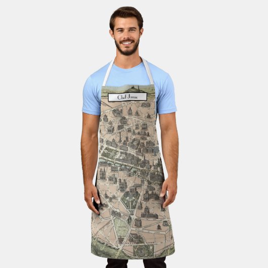 Vintage Karte der antiken Stadt Paris Schürze (Getragen)
