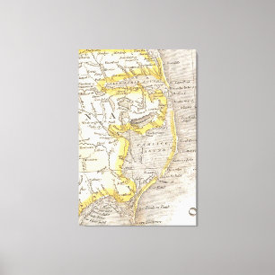 Vintage Karte der Außenbanken (1818) Leinwanddruck