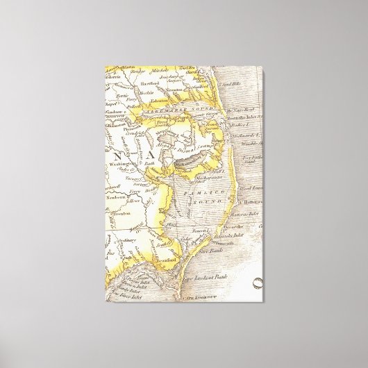 Vintage Karte der Außenbanken (1818) Leinwanddruck (Vorderseite)