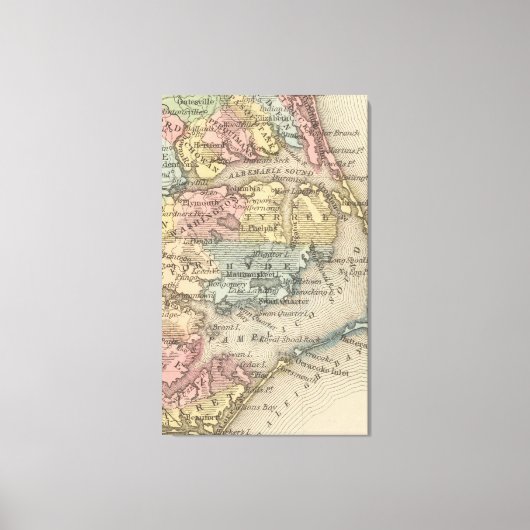Vintage Karte der Außenbanken (1859) Leinwanddruck (Vorderseite)