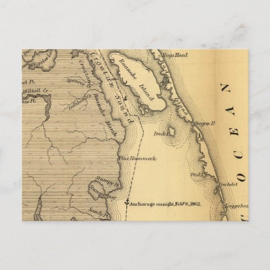 Vintage Karte der Außenbanken (1862) (Vorderseite)