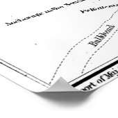 Vintage Karte der Außenbanken (1862) BW Poster (Ecke)