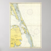Vintage Karte der Außenbanken (1942) Poster (Vorne)