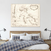 Vintage Karte der Bahamas (1764) Leinwanddruck (Insitu (Schlafzimmer))
