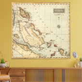 Vintage Karte der Bahamas (1823) Leinwanddruck (Insitu (Wohnzimmer))