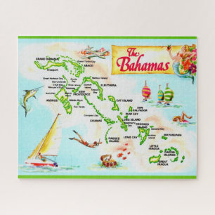 Vintage Karte der Bahamas-Inseln  Puzzle