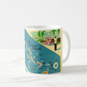 Vintage Karte der Bahamas Kaffeetasse