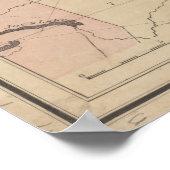 Vintage Karte der Berge von Adirondack (1879) Poster (Ecke)