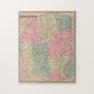 Vintage Karte der Berge von Adirondack (1883) Puzzle
