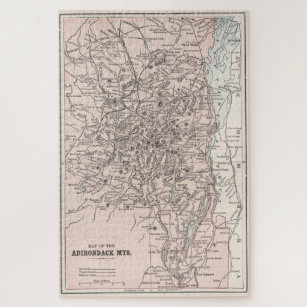 Vintage Karte der Berge von Adirondack (1901) Puzzle