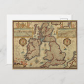 Vintage Karte der Britischen Inseln, 1552 - 1629 (Vorne/Hinten)
