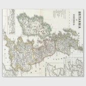 Vintage Karte der britischen Inseln (1865) Geschenkpapier (Flach)