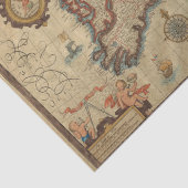 Vintage Karte der Britischen Inseln, Dekoupage Cra Seidenpapier (Detail)