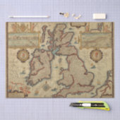 Vintage Karte der Britischen Inseln, Dekoupage Cra Seidenpapier (Handwerk)