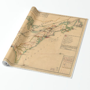 Vintage Karte der britischen Kräfte in Amerika Geschenkpapier