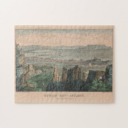 Vintage Karte der Bucht von Dublin (1907) Puzzle (Horizontal)