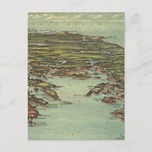 Vintage Karte der Buzzards Bay (1907) (Vorderseite)