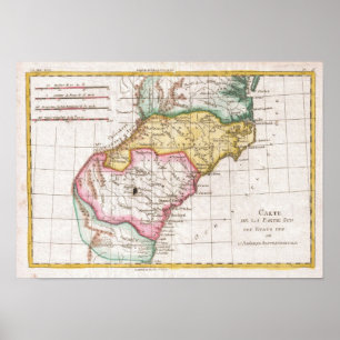 Vintage Karte der Carolinas (1780) Poster