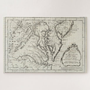 Vintage Karte der Chesapeake Bay (1780) Puzzle