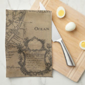 Vintage Karte der Chesapeake-Bucht (1778) Geschirrtuch (Viertel Falte)