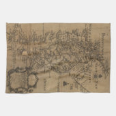 Vintage Karte der Chesapeake-Bucht (1778) Geschirrtuch (Horizontal)