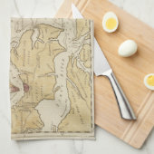 Vintage Karte der Chesapeake-Bucht (1781) Küchentuch (Viertel Falte)