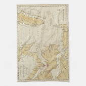 Vintage Karte der Chesapeake-Bucht (1781) Küchentuch (Vertikal)