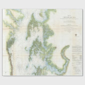 Vintage Karte der Chesapeake-Bucht (1857) Geschenkpapier (Flach)