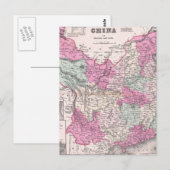 Vintage Karte der China (1862) (Vorne/Hinten)