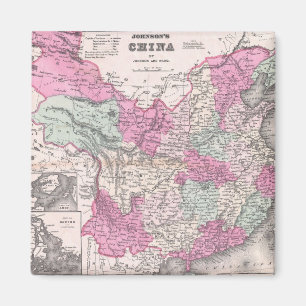 Vintage Karte der China (1862) Magnet